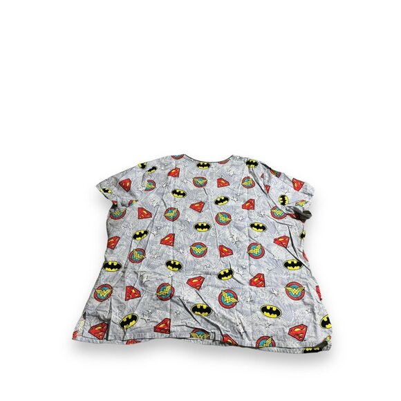 DC Justice League Cotton Short Sleeve Scrub Top Women's Size 3X - Picture 3 of 3